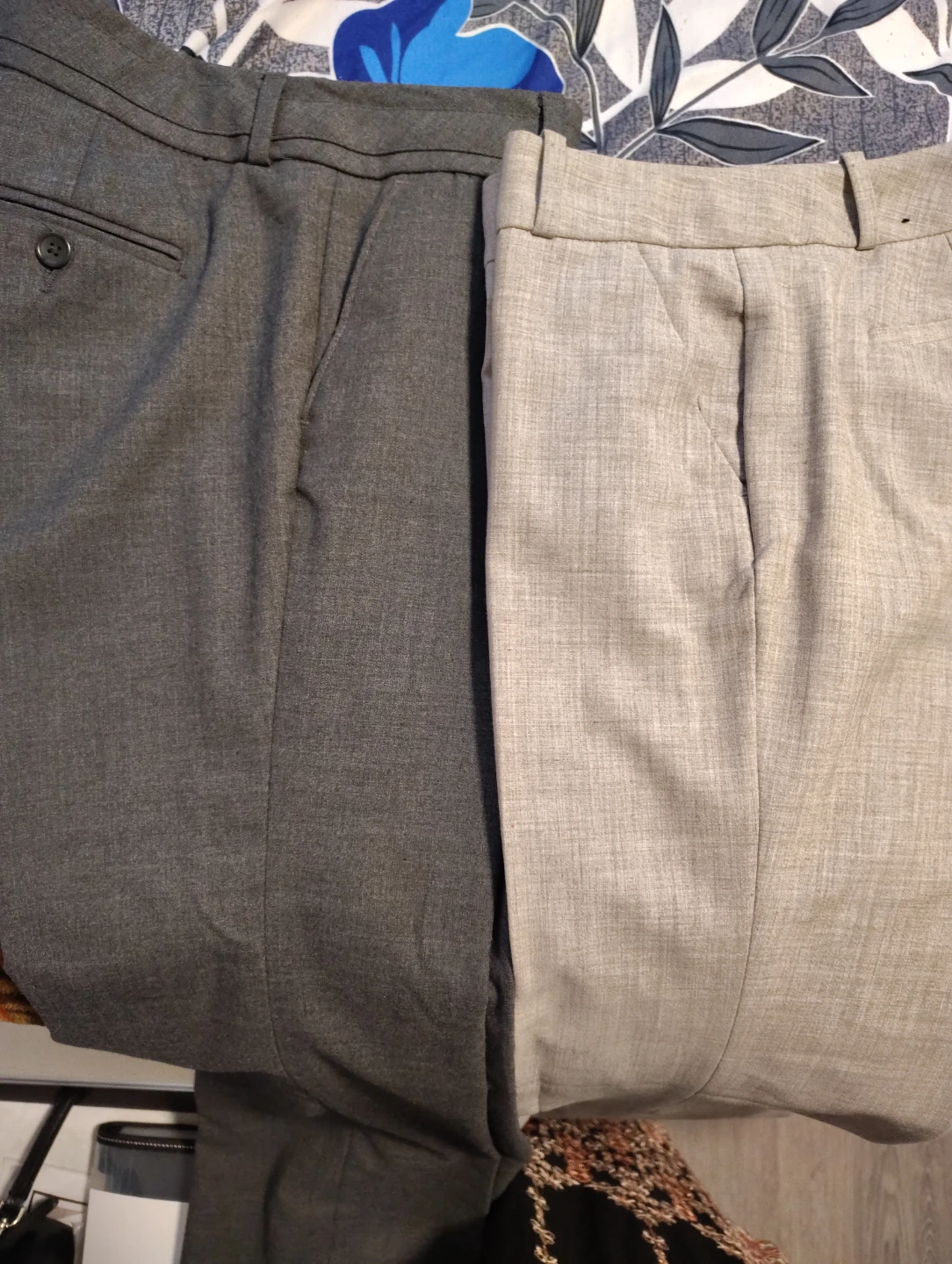 Two Pairs of Dress Pants - Grey and Beige