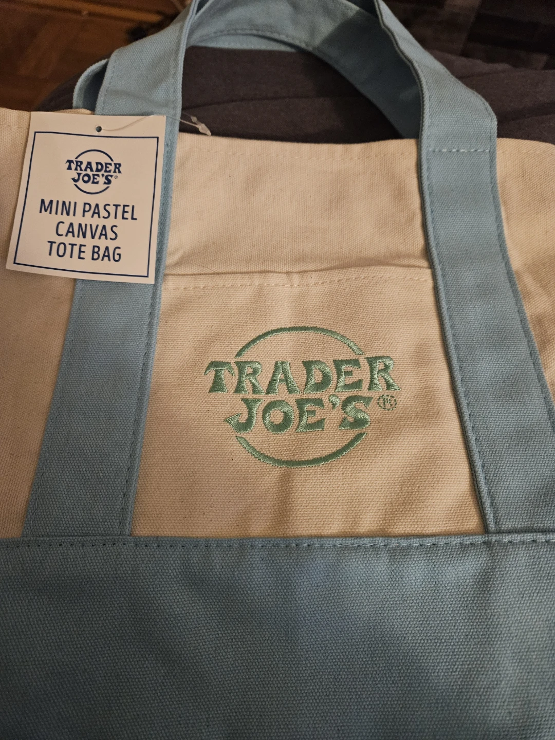 Trader Joe's Mini Pastel Canvas Tote Bag