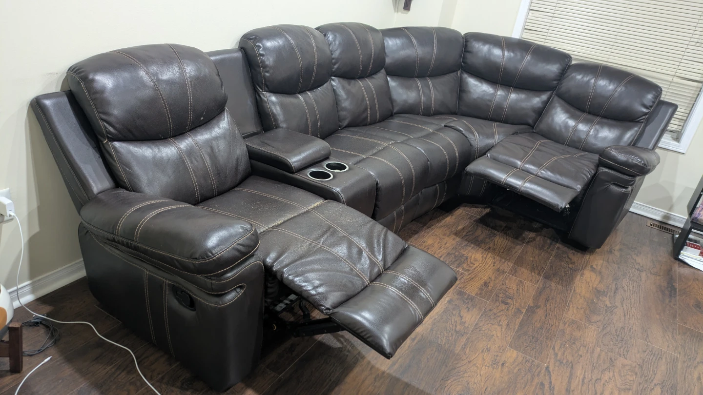 Brown Reclining Sectional Sofa - photo 2