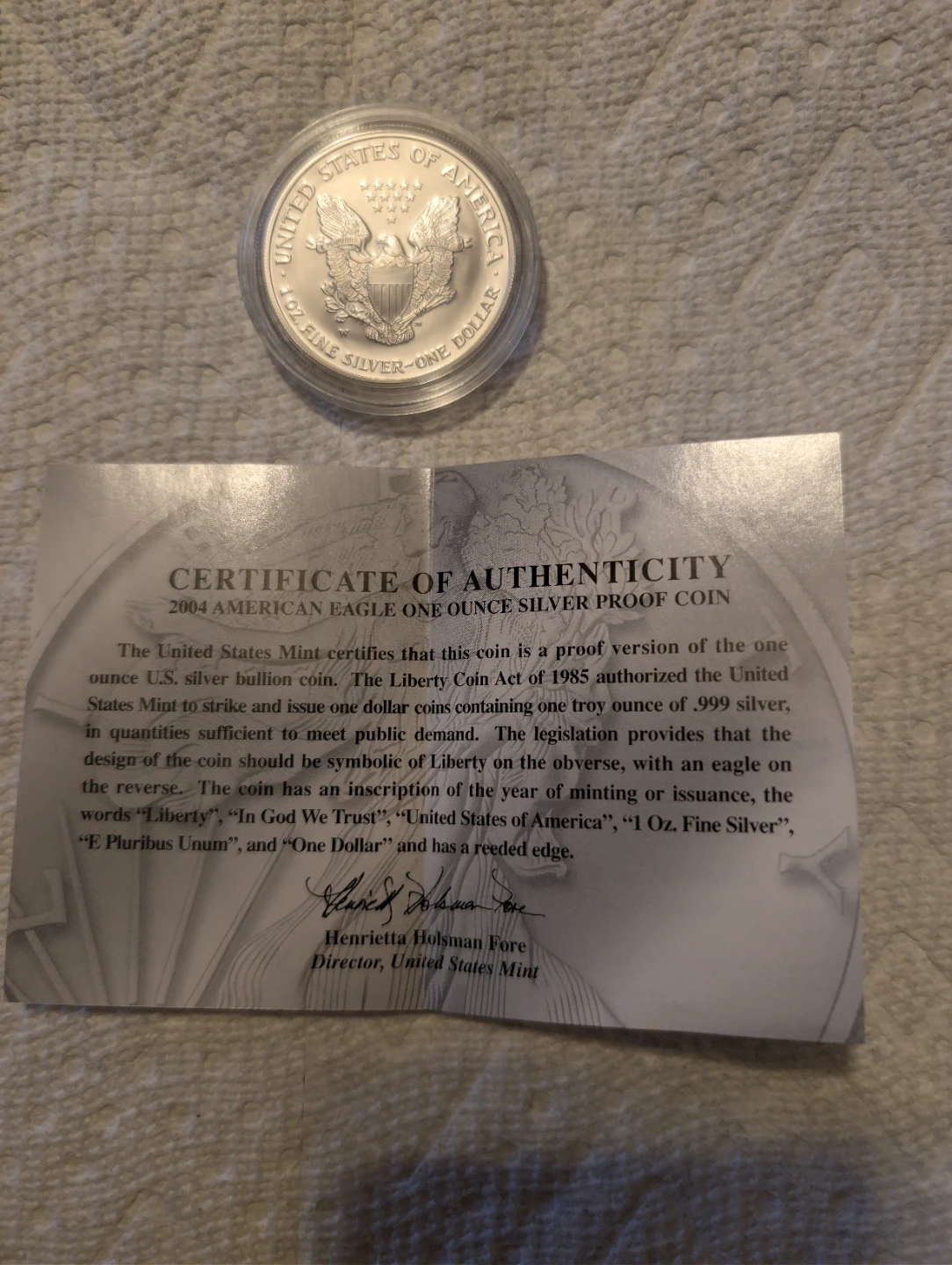 2004 Silver American Eagle One Dollar Proof Coin - photo 5