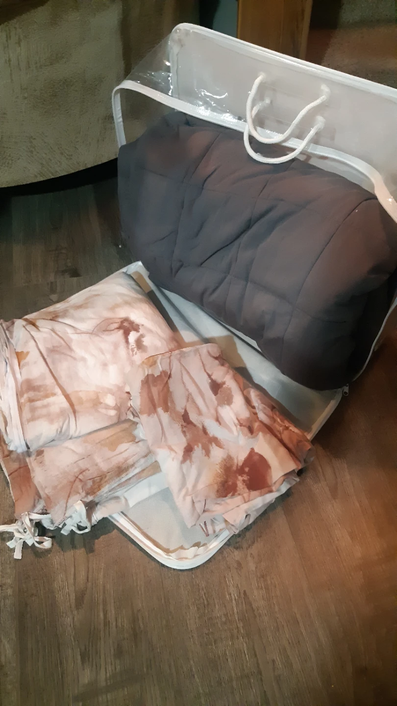 Queen Size Grey Weighted Blanket With Cover& Pillow Cases. - photo 2