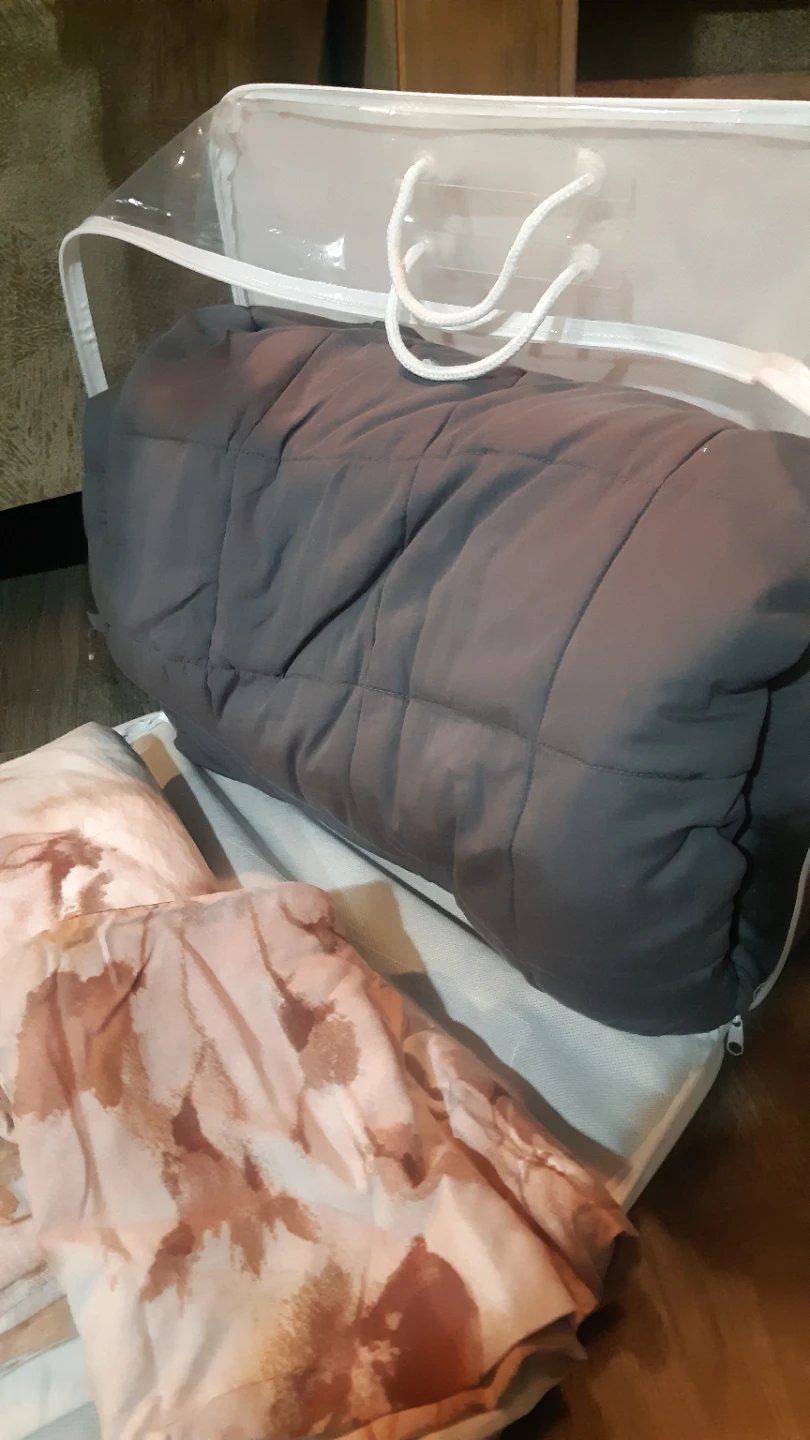 Queen Size Grey Weighted Blanket With Cover& Pillow Cases. - photo 3