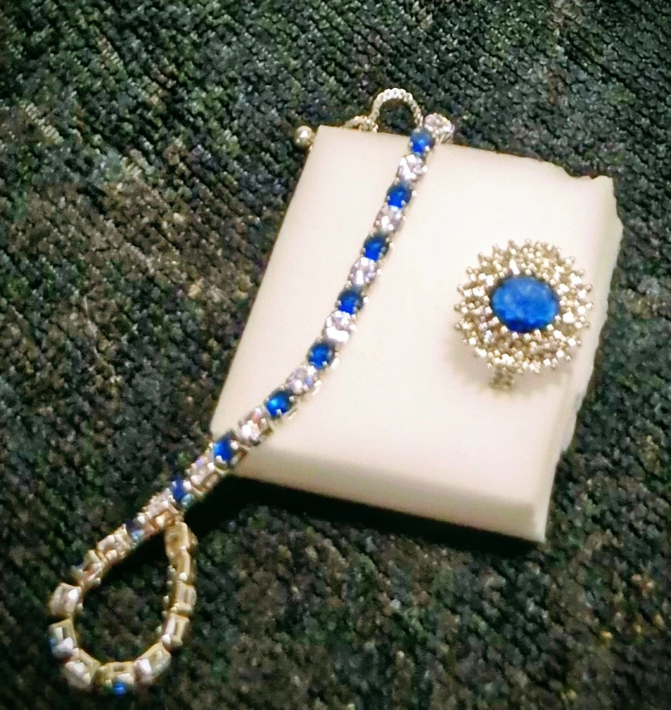 Blue & Silver Bracelet and Ring Set - photo 2