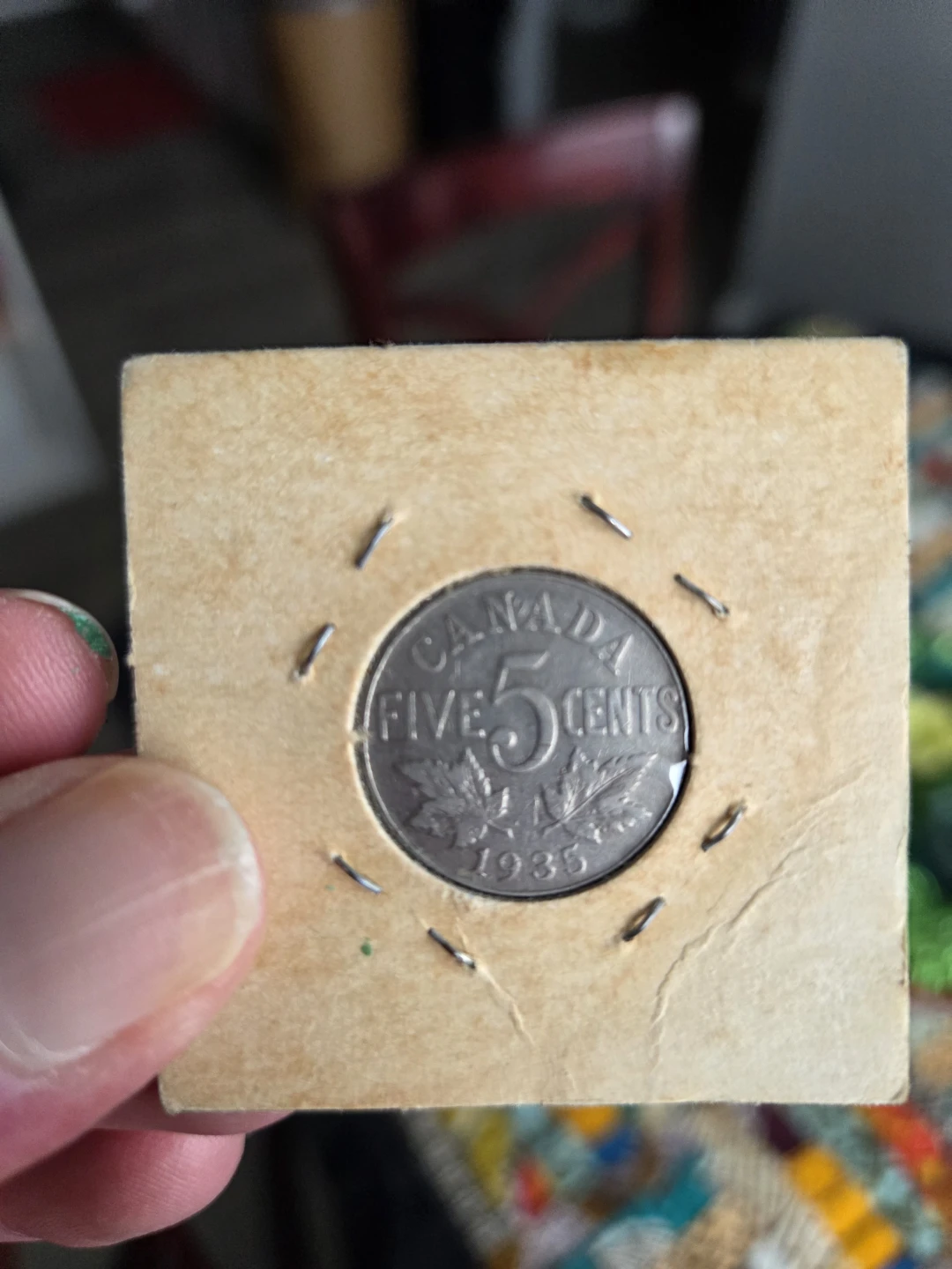 1935 Canada Five Cents Coin - photo 2