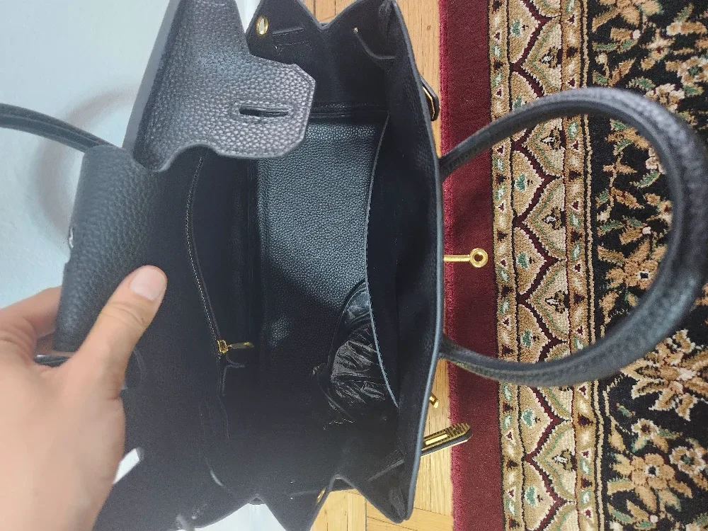 Hermès Paris Black Leather Handbag image indicator(2)