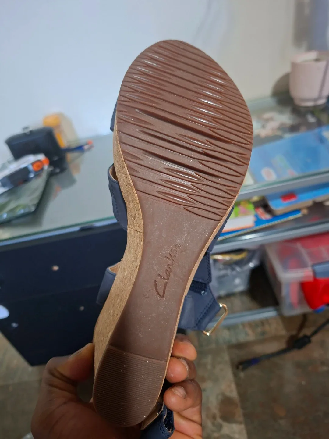 Clarks Blue Wedge Sandals image indicator(3)