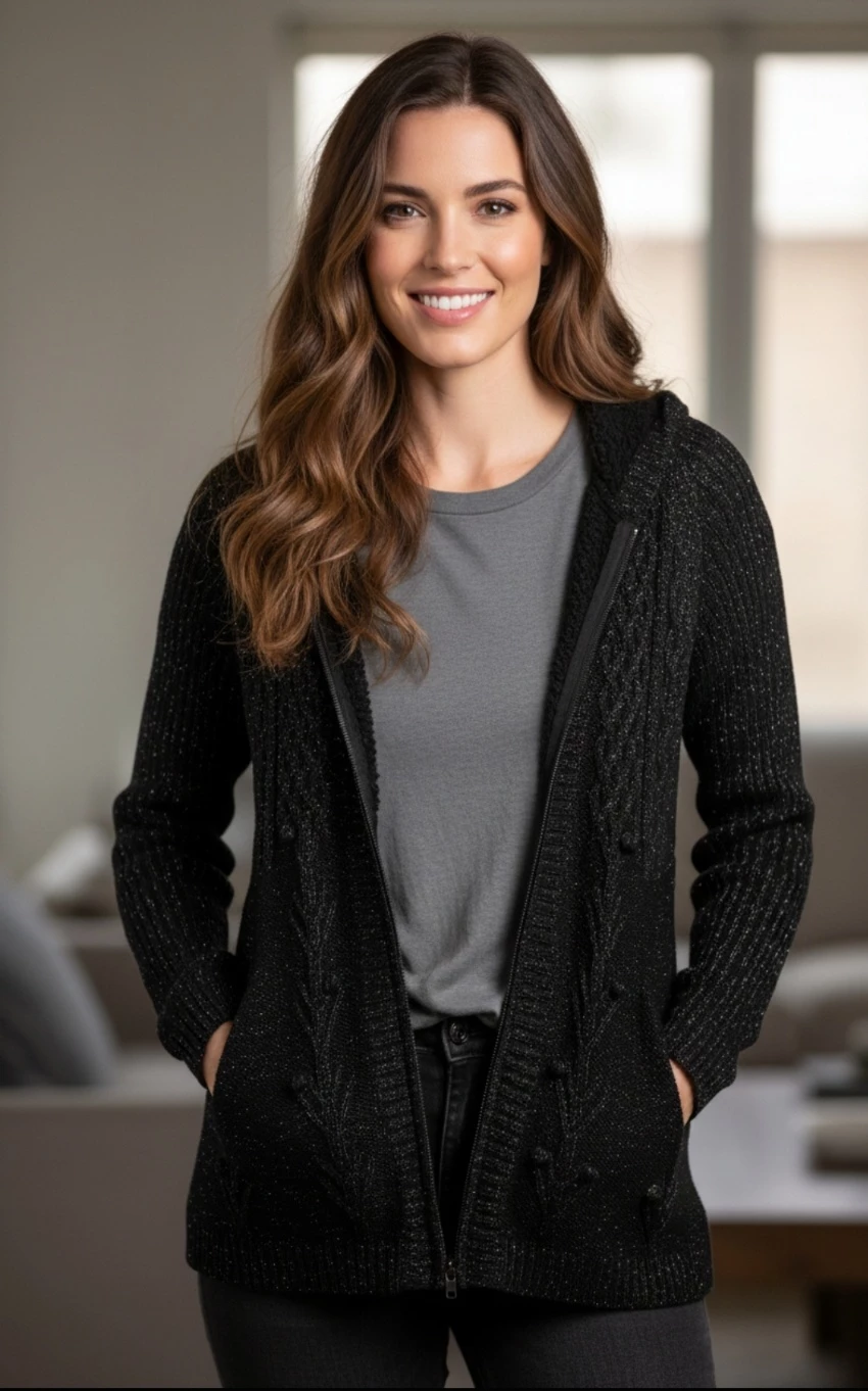 NWOT DKNY Women's  Hooded Sweater Cardigan - photo 4