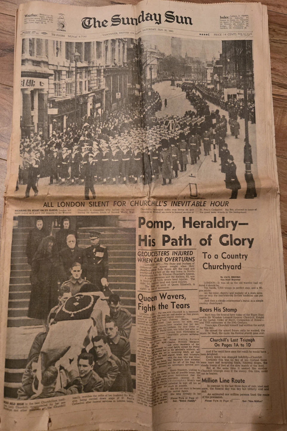 Sir Winston Churchill's January 30, 1965 Tribute Newspaper