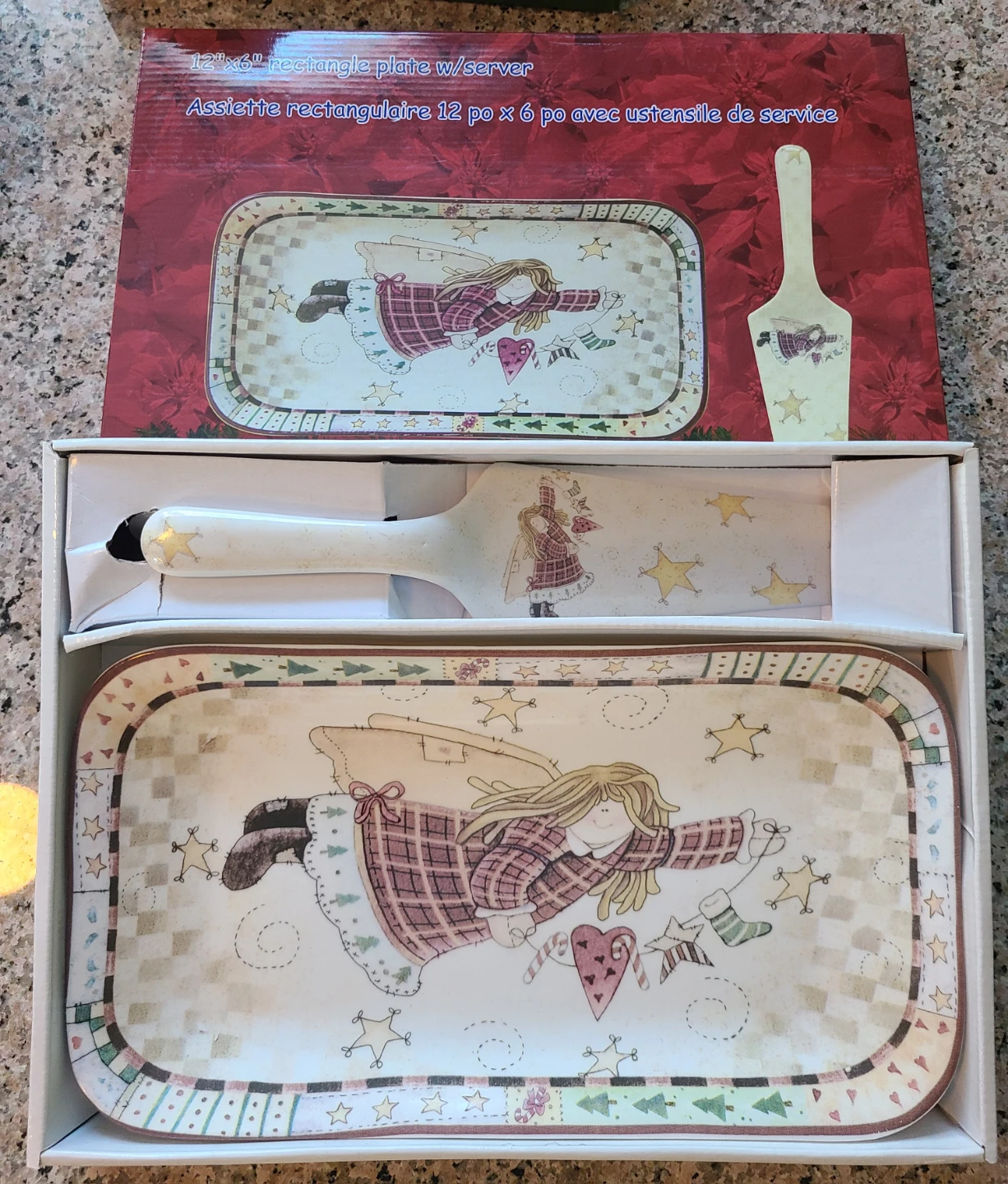 Rectangle Plate with Server, 12"x6"