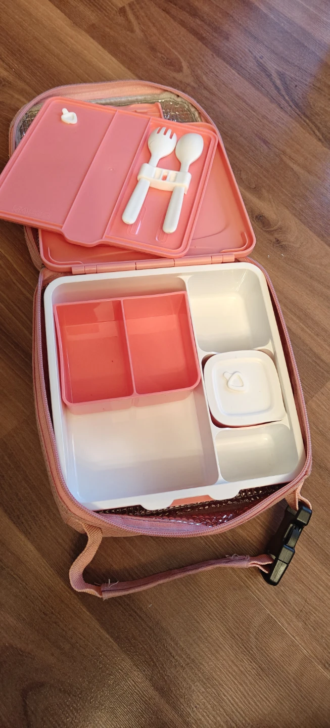 Pink Unicorn Lunch Box with Utensils