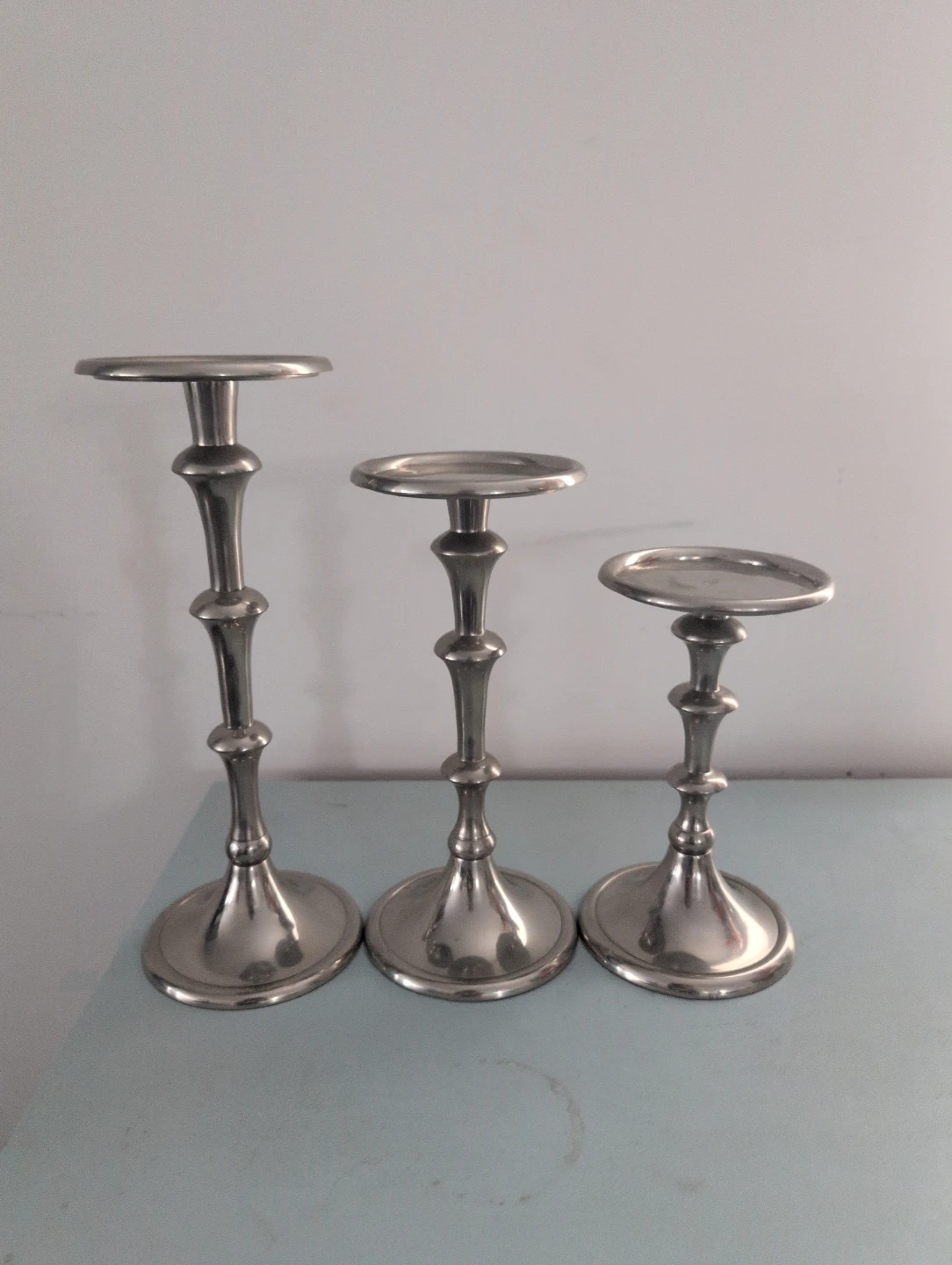 Silver Candle Holders - Set of 3 - photo 3