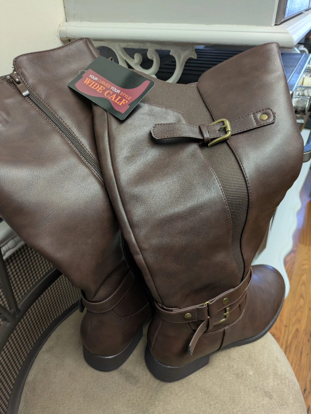 Wide Calf Brown Boots - Size 8 1/2