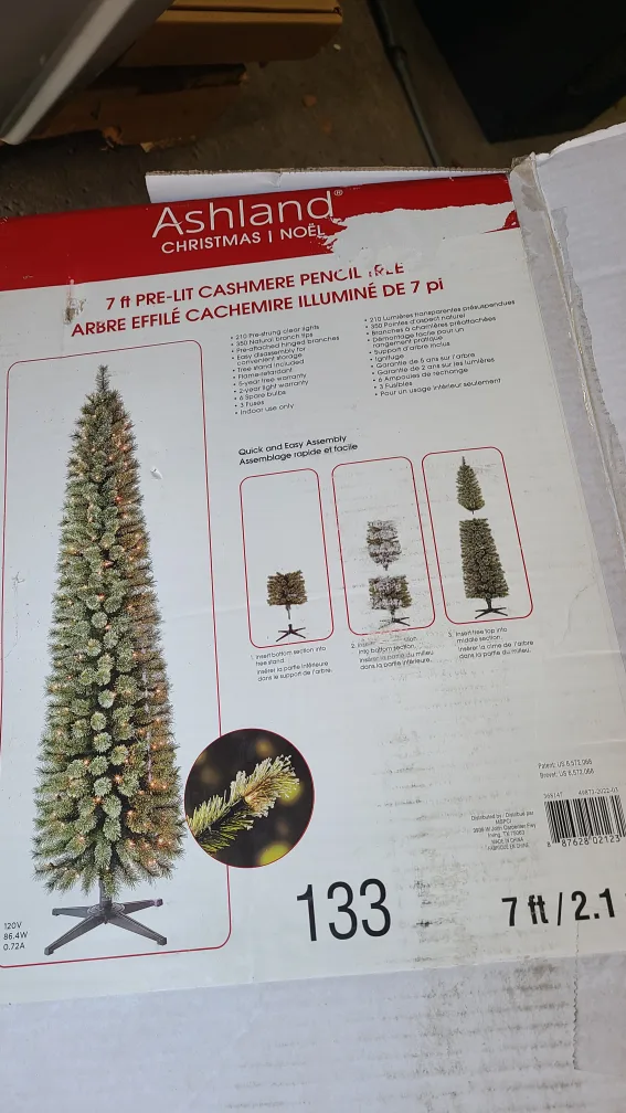 Ashland 7ft Pre-Lit Cashmere Pencil Tree