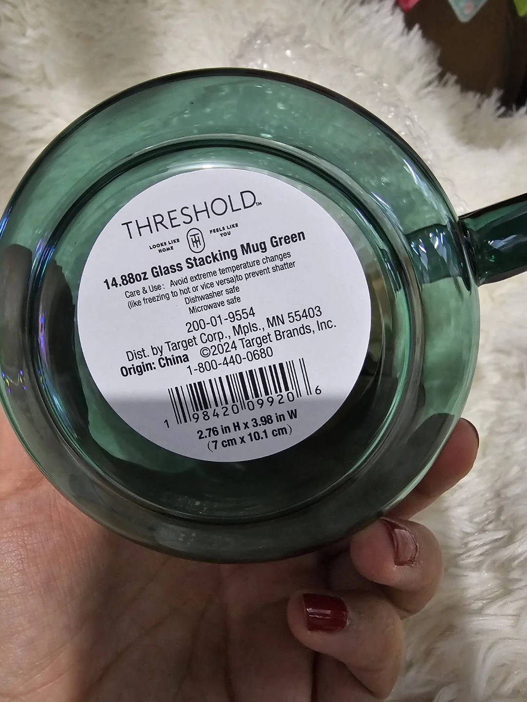 Threshold Glass Stacking Mug Green 14.88oz #Gifting - photo 2