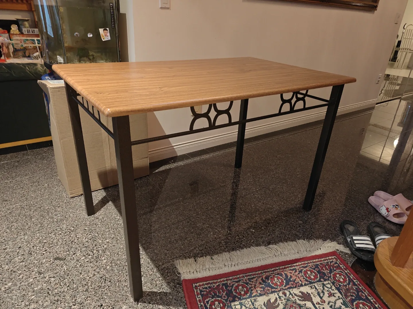 Wood and Metal Dining Table