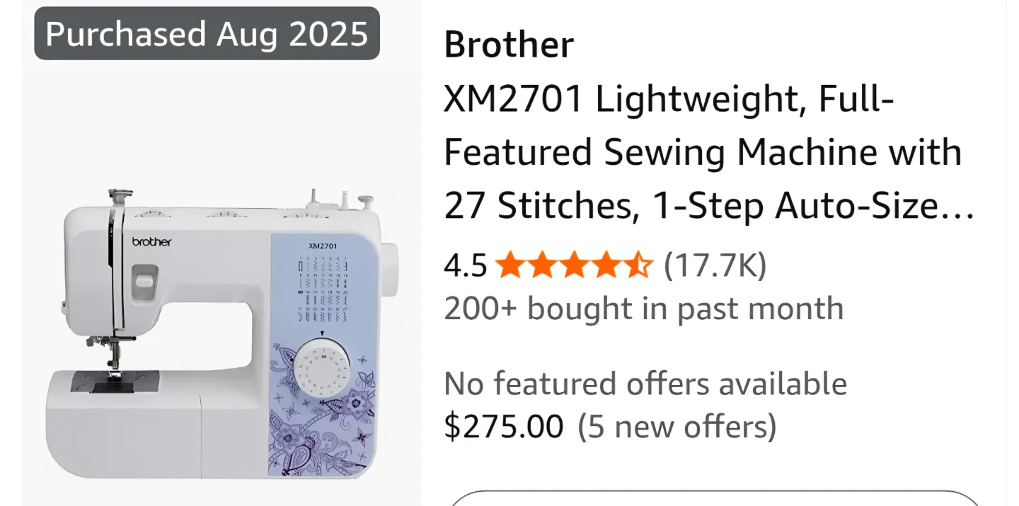Brother XM2701 Lightweight Sewing Machine