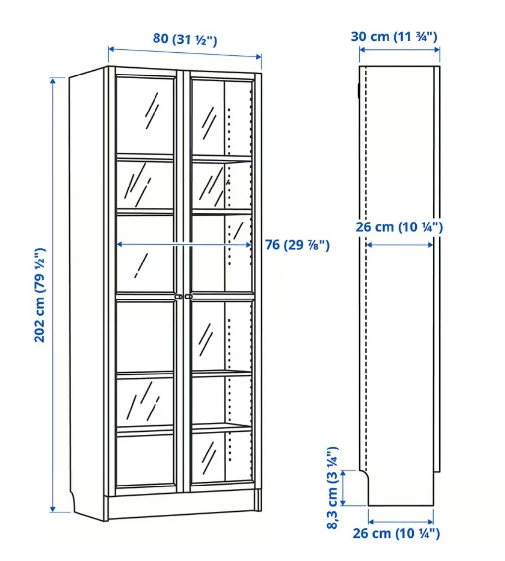 IKEA Billy Bookcase with Glass Doors - Black image indicator(3)