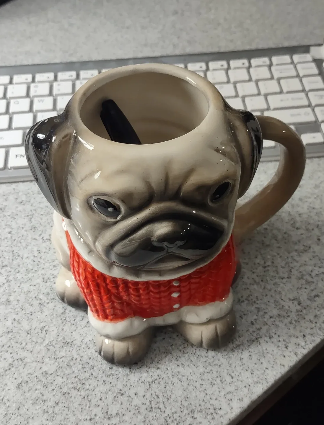 (NEW) Pug Mug with Red Sweater for Christmas 🎁- #Cleanout image indicator(2)