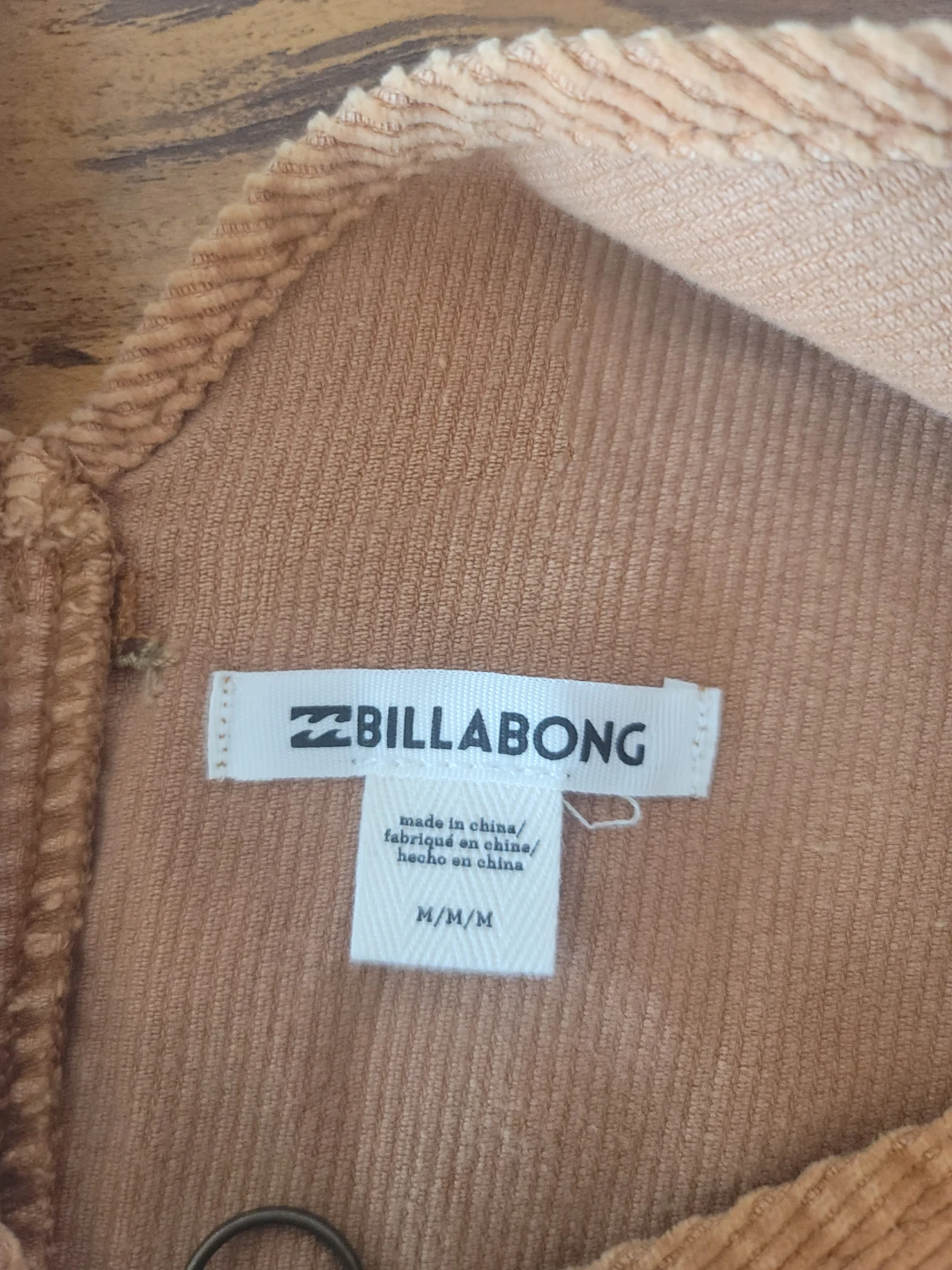 Billabong Women's Brown Corduroy Zipper Dress Shift Dress Sz M - photo 2
