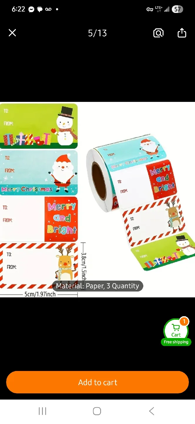 Christmas Gift Label Stickers 🎁