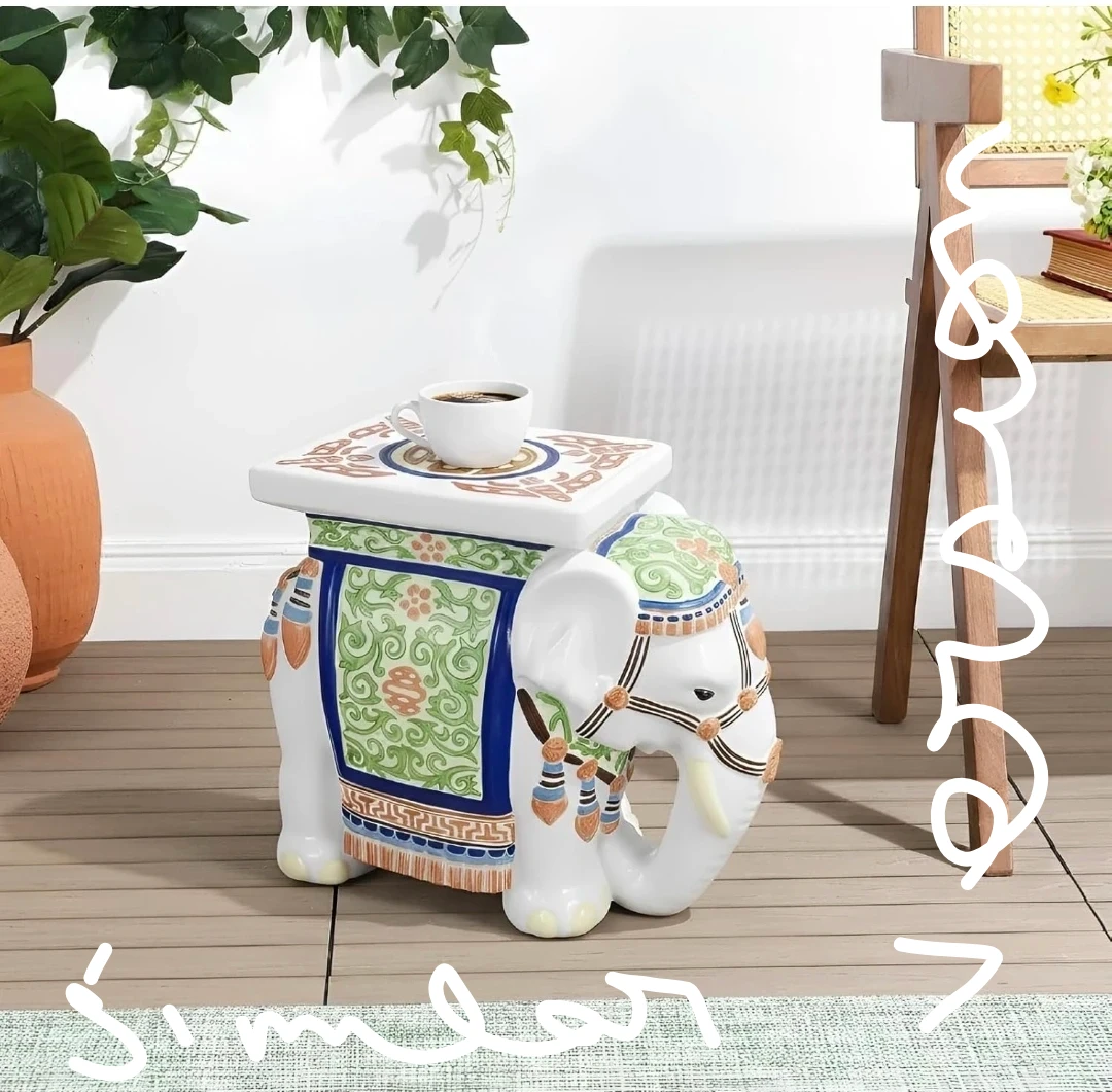 Ceramic Elephant Plant Stand - photo 3