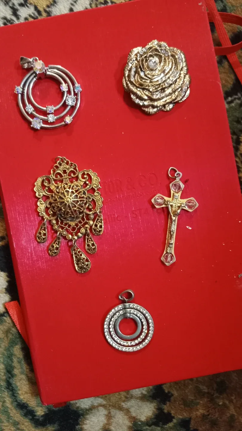 Assorted Pendants - Gold, Silver, and Rhinestone