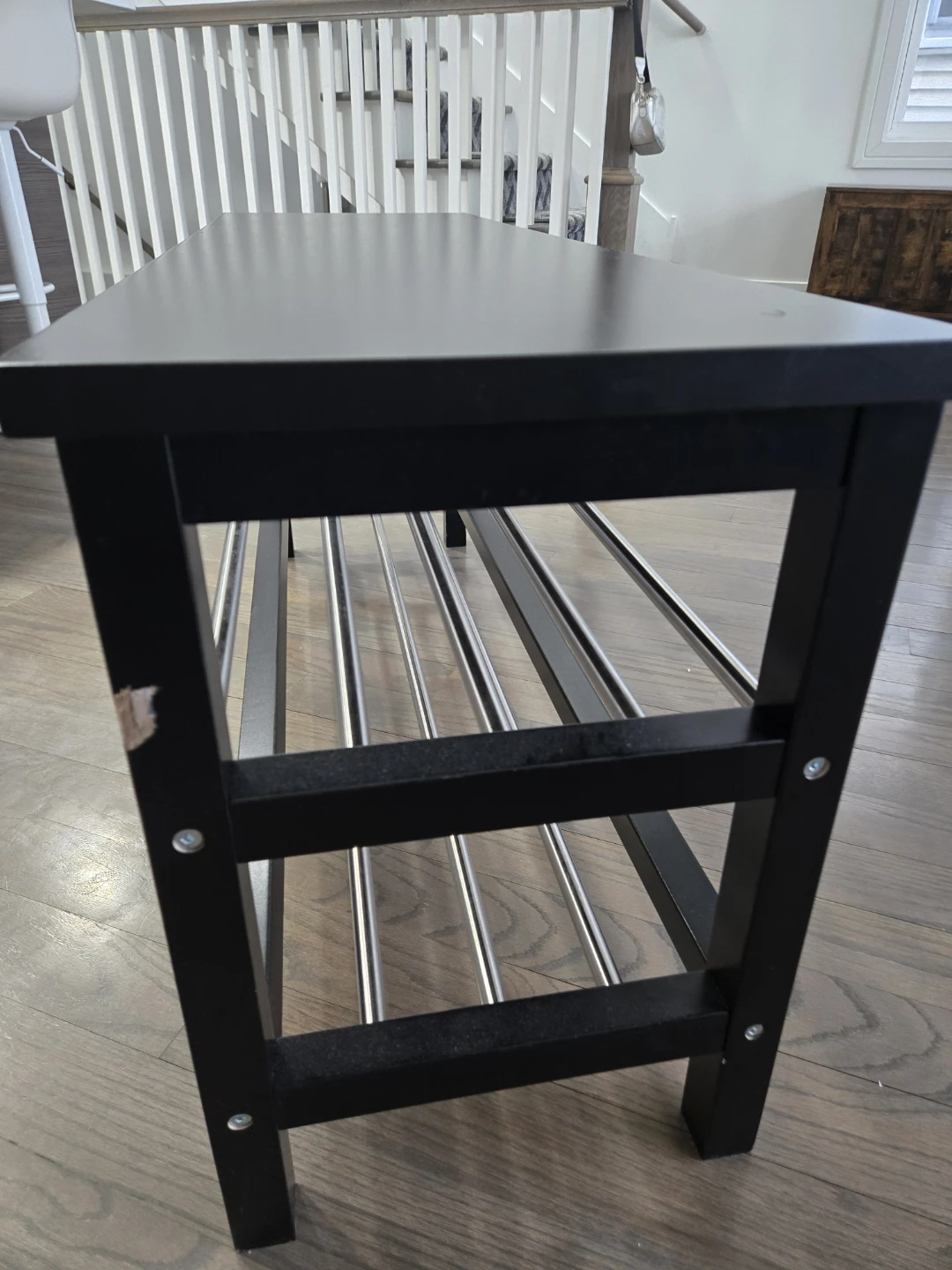 Black Shoe Rack Bench
