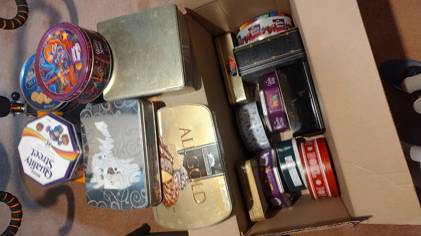 Variety of Empty Chocolate Tins