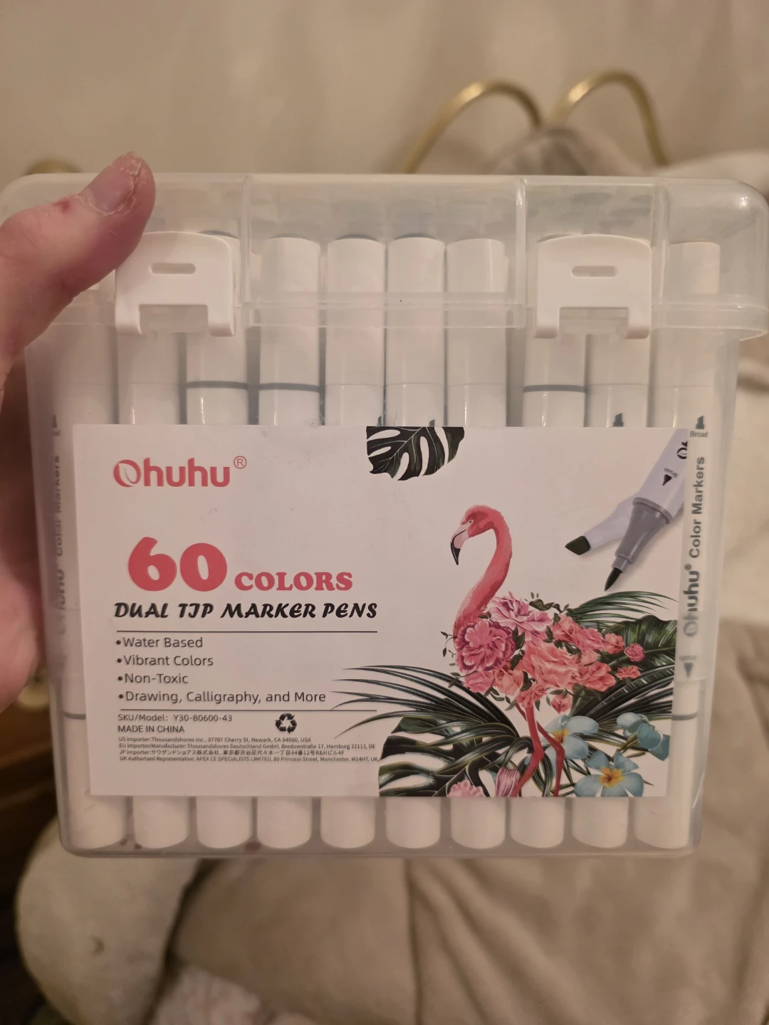 Ohuhu 60 Dual Tip Marker Pens - New