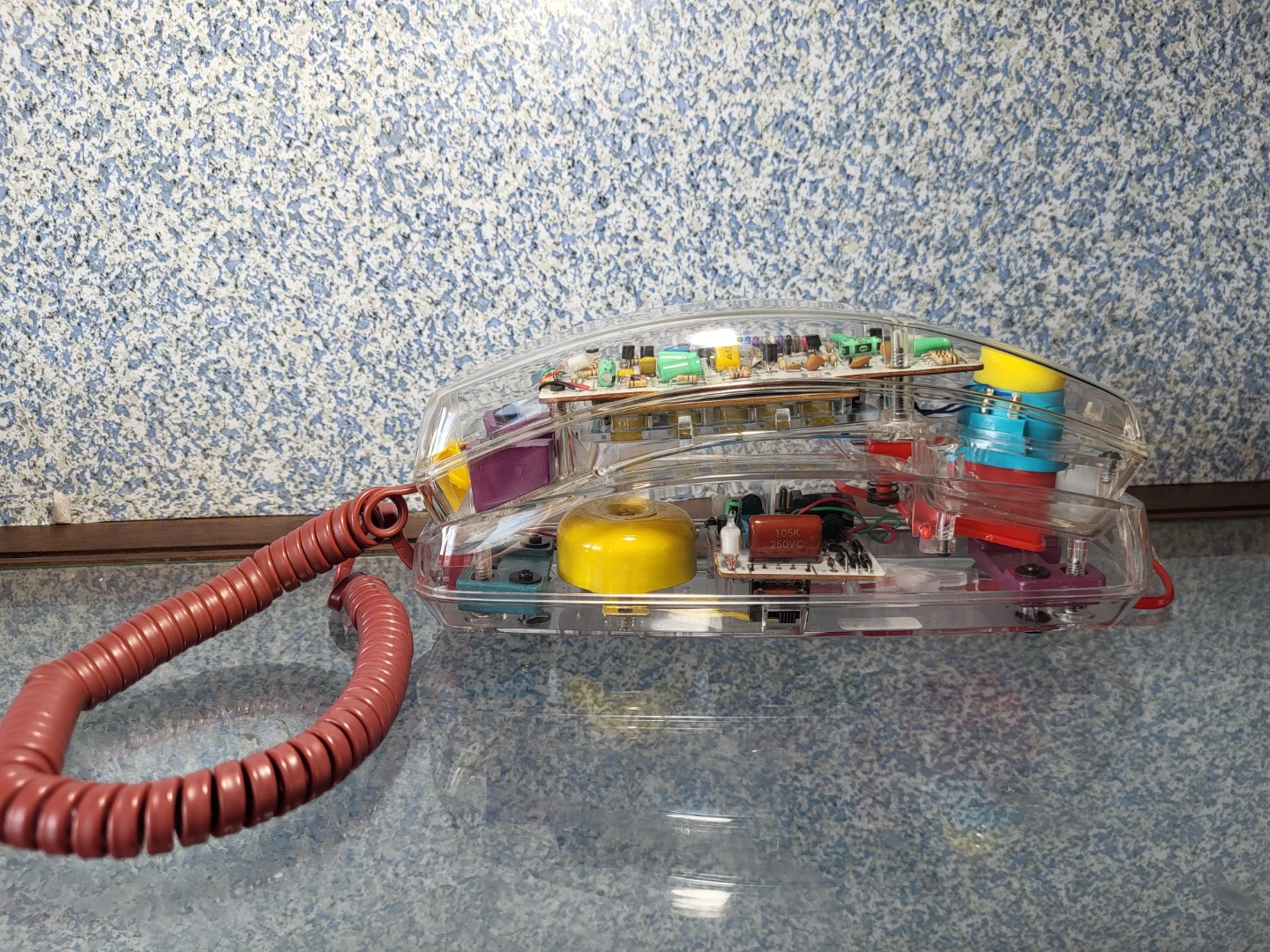 Beautiful Phontalk See Thru vintage Phone Transparent in box