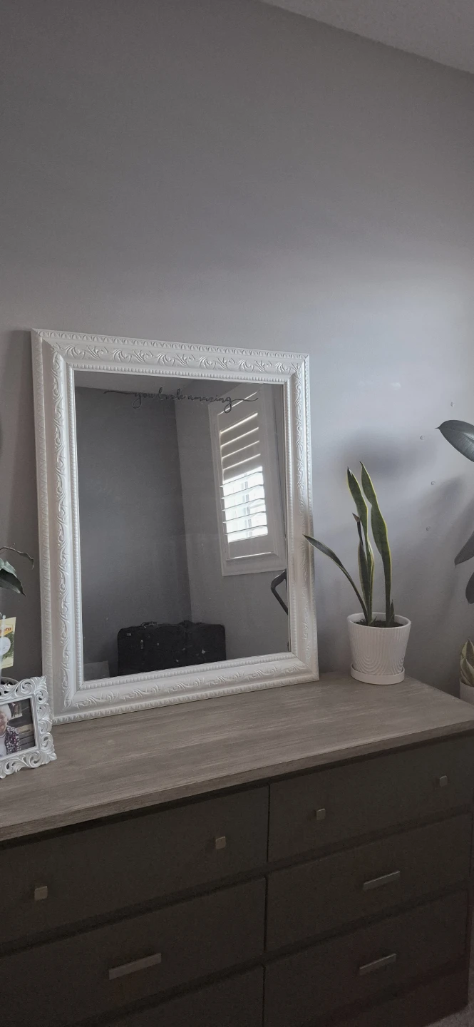 White Framed Wall Mirror - photo 2