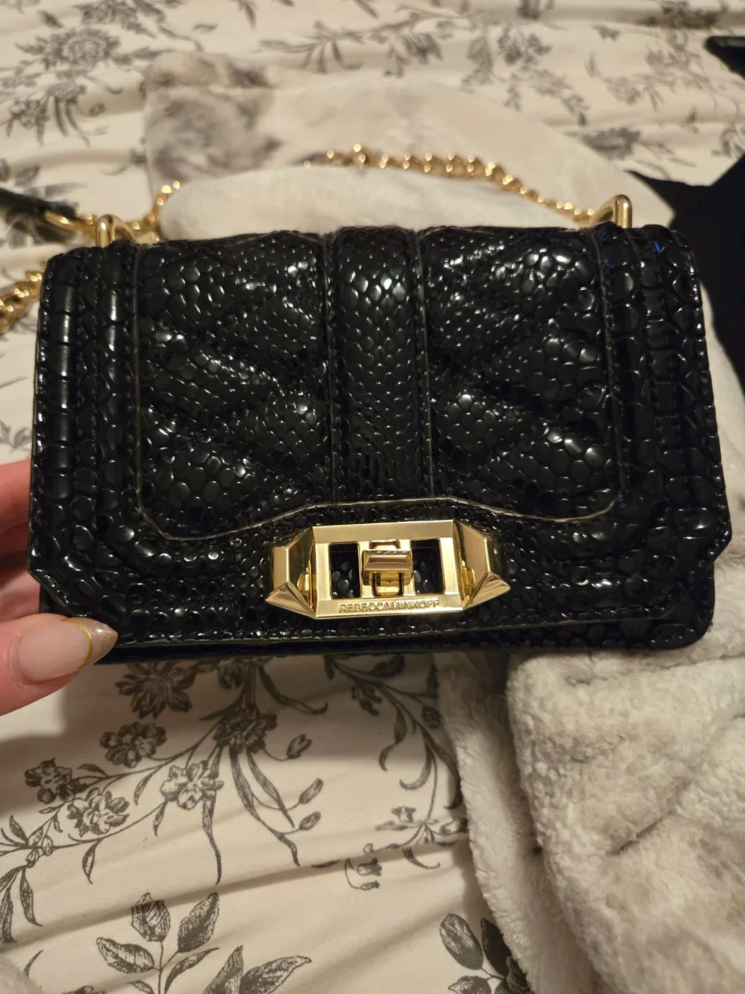 Rebecca Minkoff Black Snakeskin Mini Bag