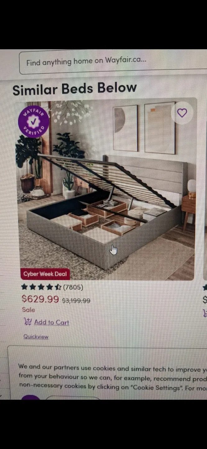 Queen Size Hydraulic Lift Bed Frame Like New image indicator(4)