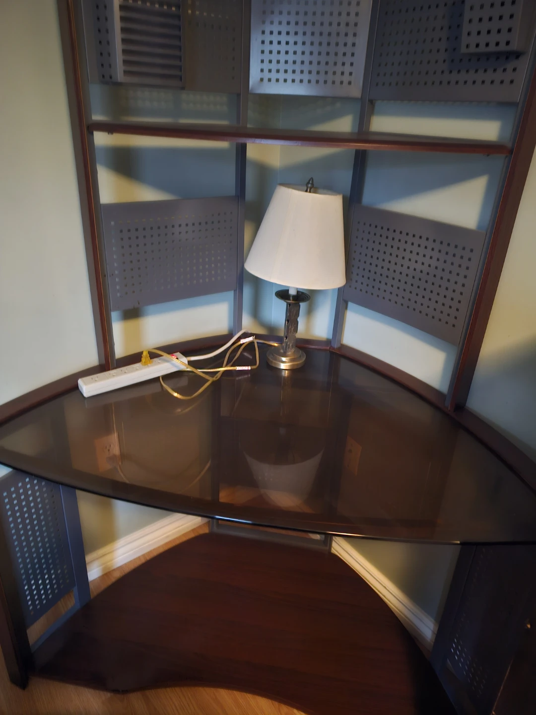 Corner Desk with Glass Top