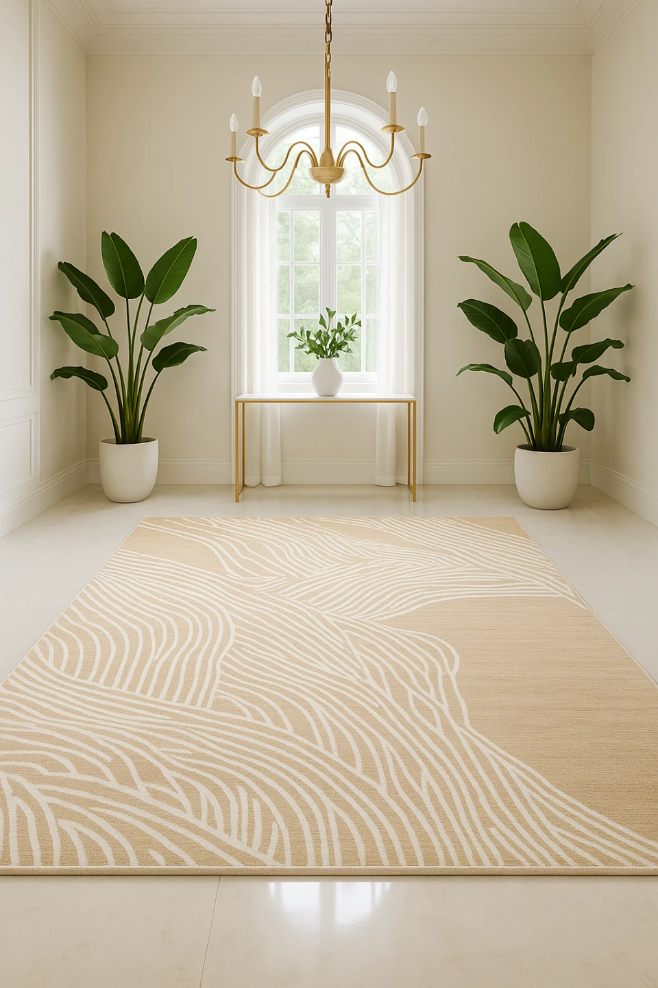 Brand New 5x7 Beigey Wavey Rug