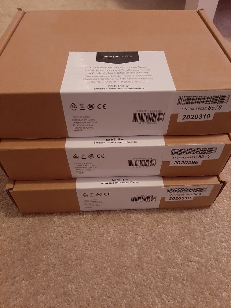 AmazonBasics XLR Male to Female Microphone Cable - 50 ft image indicator(2)