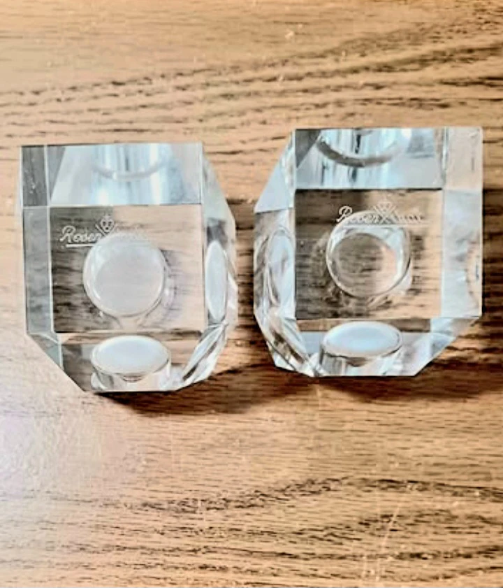 Unique German Rosenthal Sparkling Crystal Pair of Candle Holders - photo 4