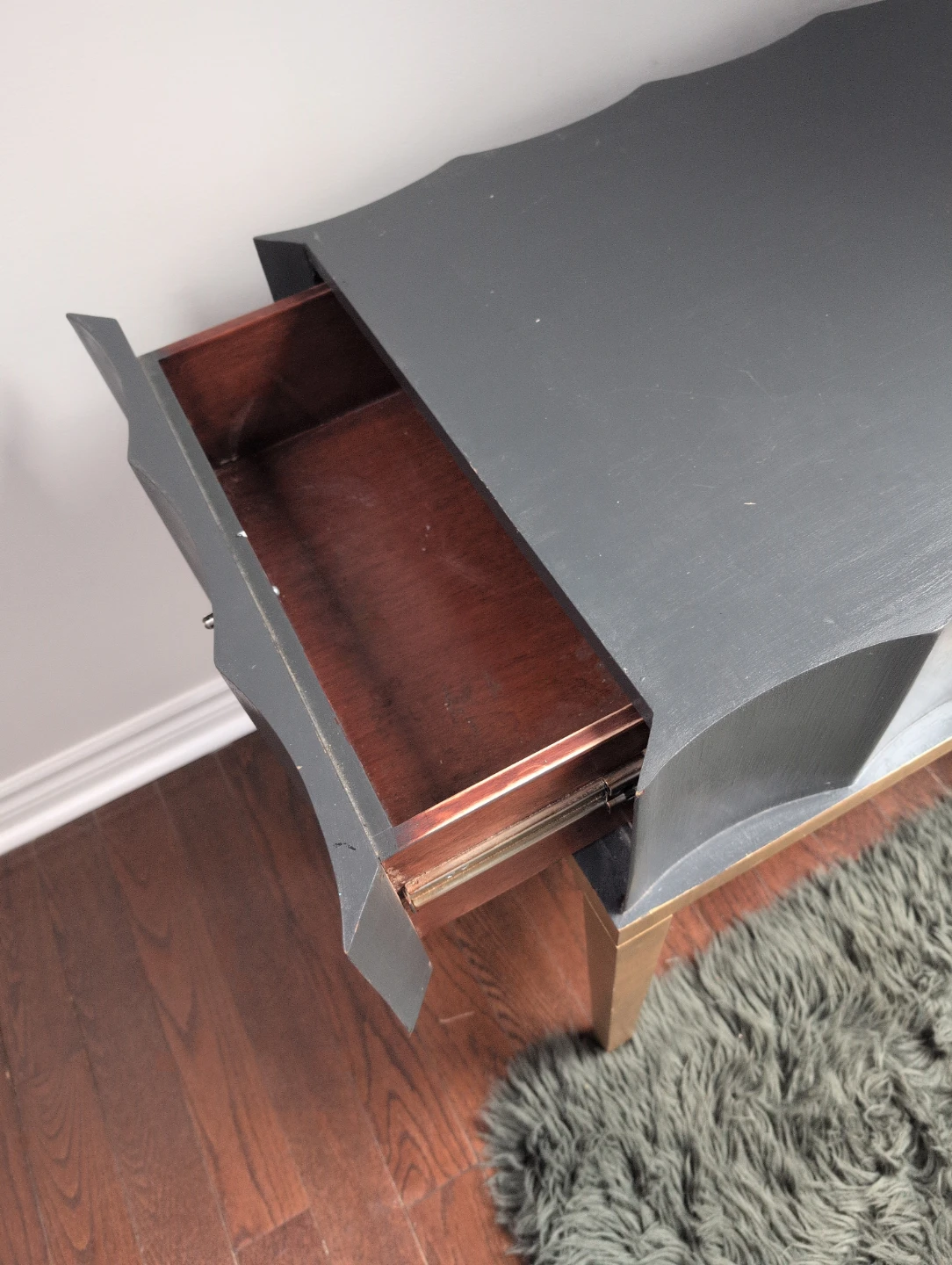 Grey Nightstand with Drawer - photo 5