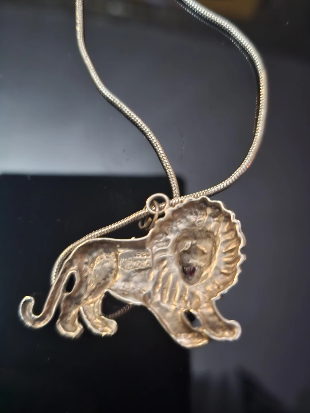 Silver Lion Pendant Necklace - photo 2