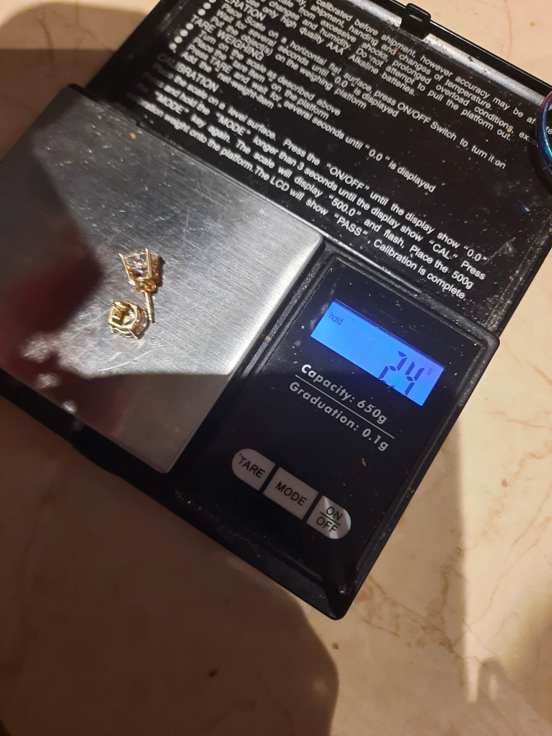 Genuine solid 14k yellow gold 5CTTW stud earrings - photo 2