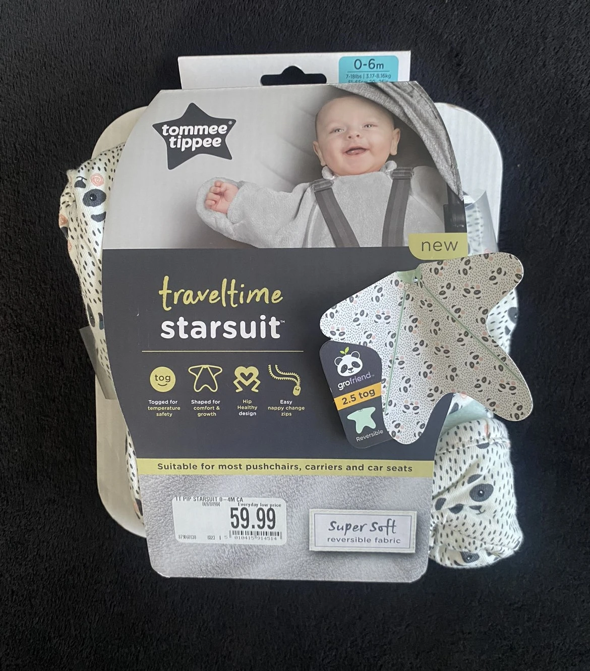 Tommee Tippee Traveltime Starsuit 0-6m - NEW