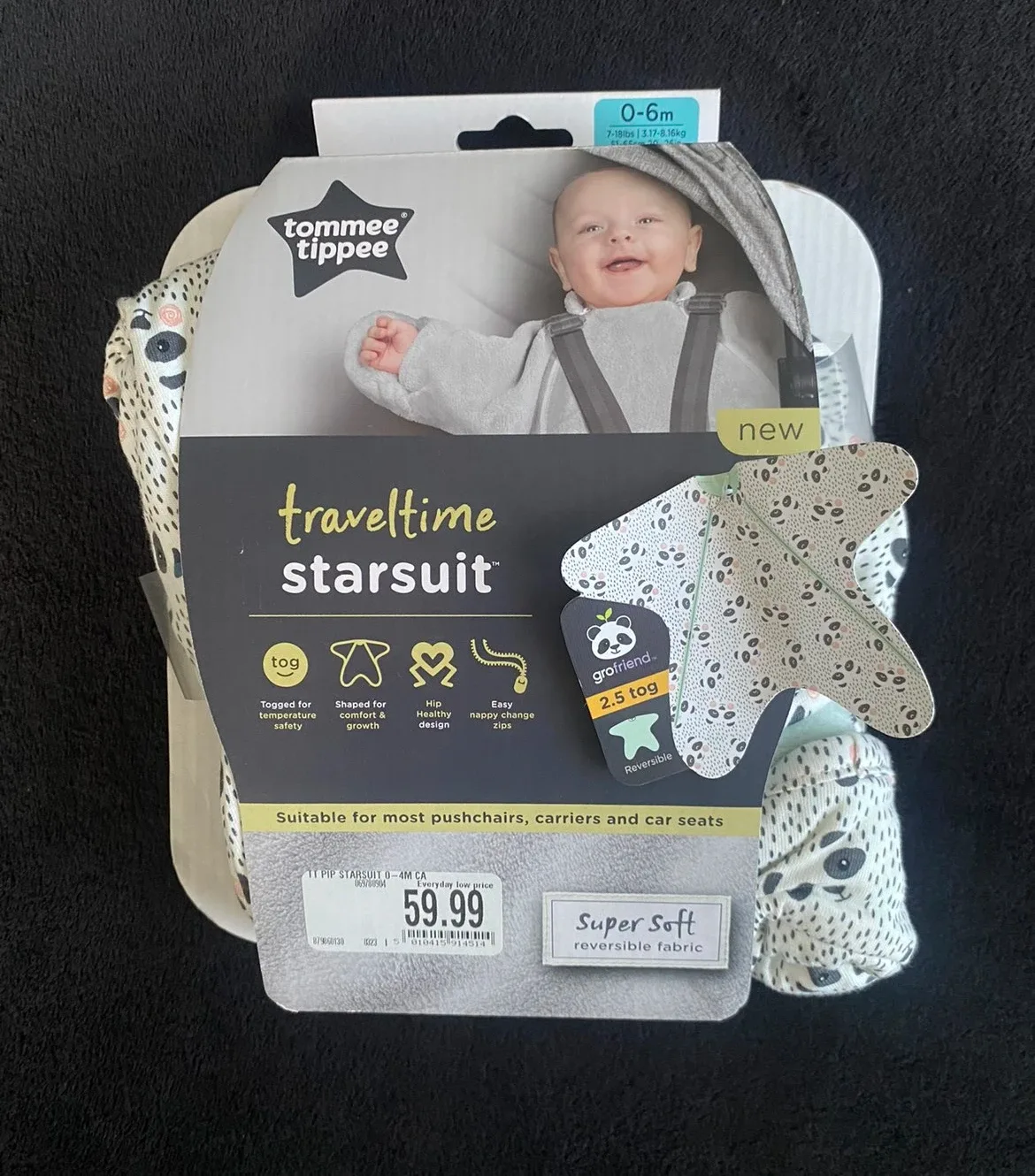 Tommee Tippee Traveltime Starsuit 0-6m - NEW