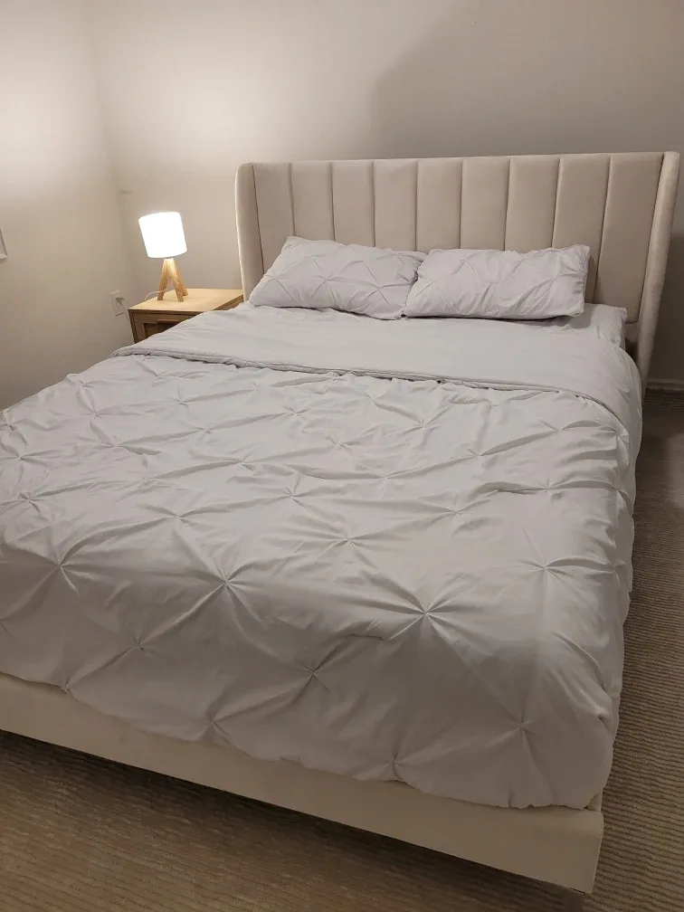 Queen Size Bed Frame - Beige