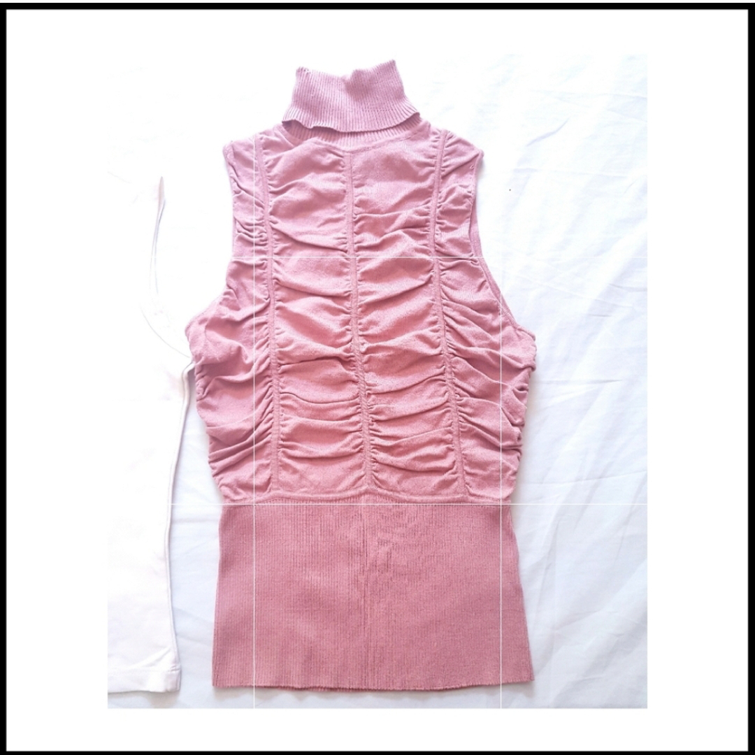 New High neck pink ruffle sleeveless top