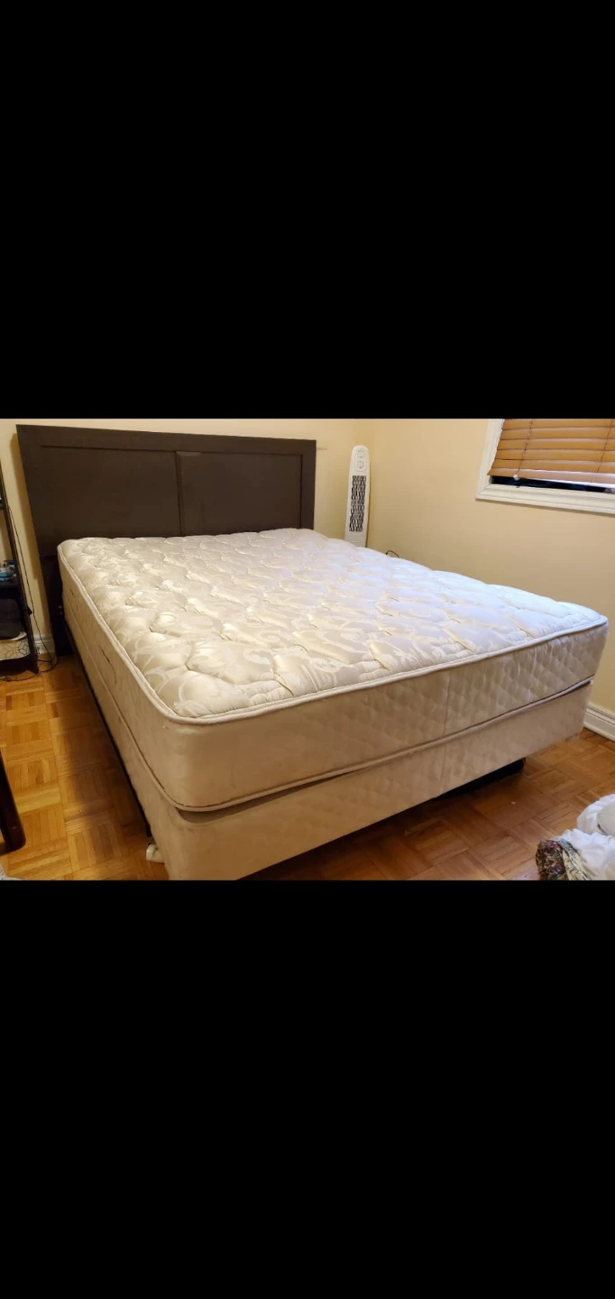 Queen Size bed with Seally Mattress, Bed Frame and Headboard