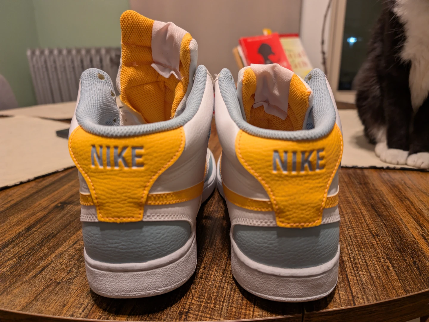 Nike Court Vision Mid Shoes - White/Yellow/Blue - photo 4