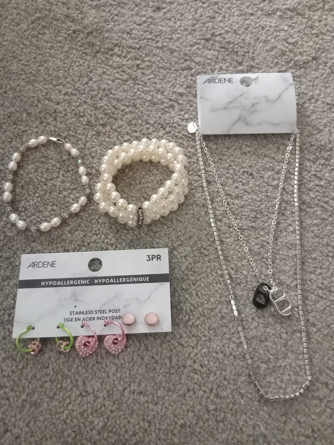 Ardene Jewellery Set: Bracelets, Necklace & Earrings