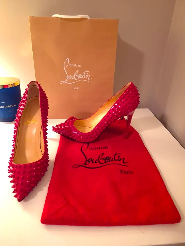 Christian Louboutin Red Spiked Heels size 39.5