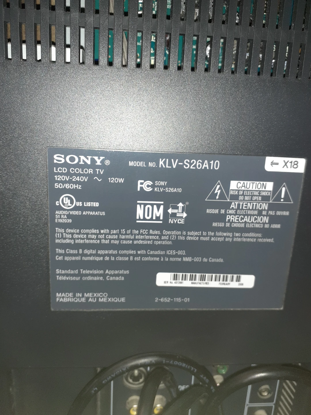 Sony Bravia KLV-S26A10 LCD TV - photo 2