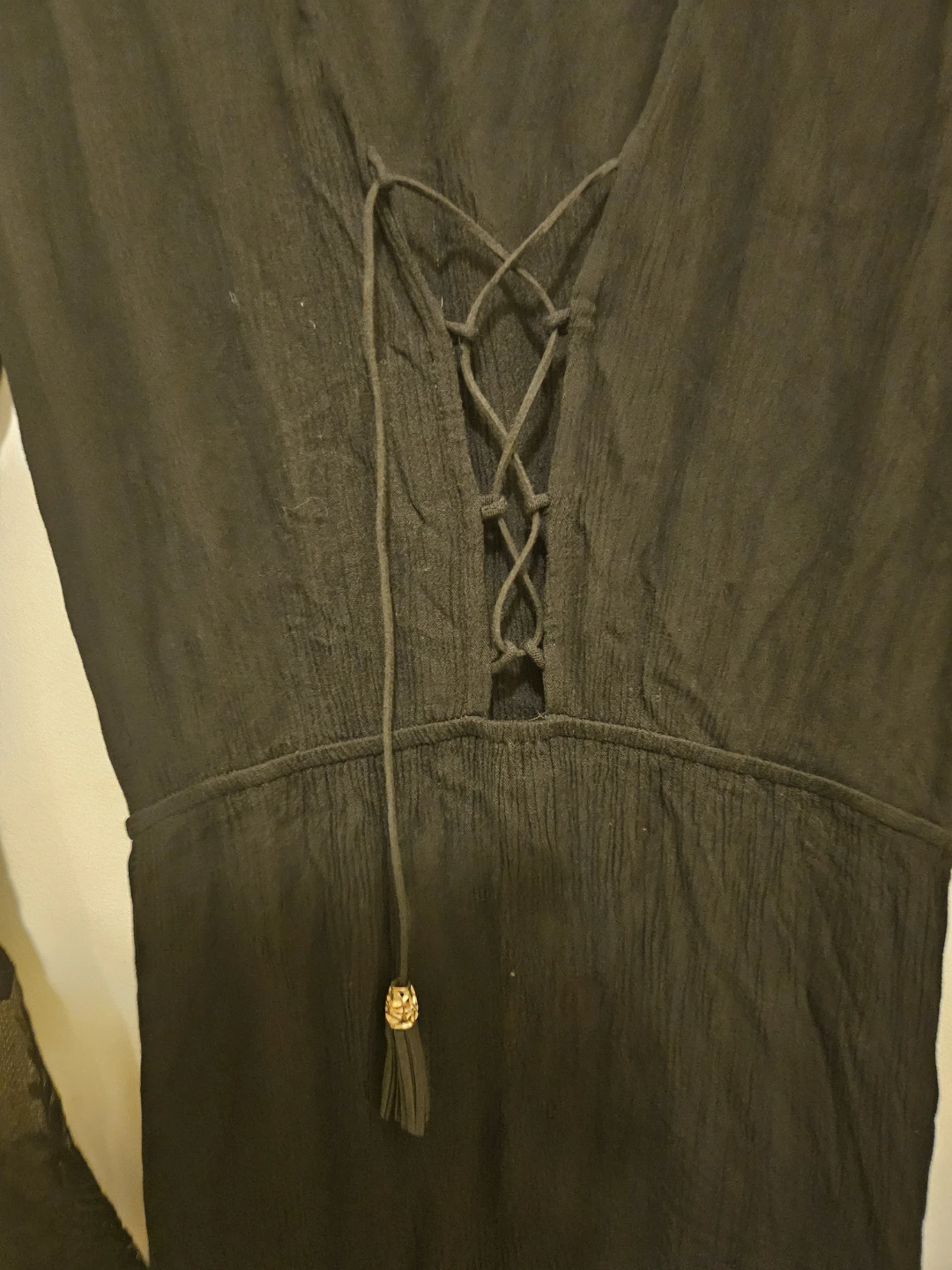 Forever 21 Black Lace Trim Maxi Dress - Size S - photo 4